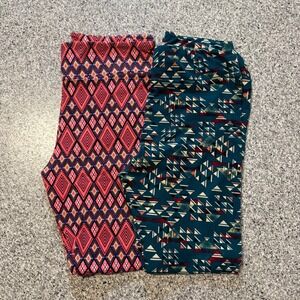 Lularoe Leggings Womens Tall & Curvy Lot of 2 Stretch 27.5" Inseam Pants